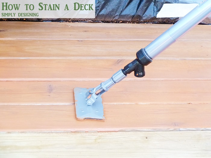 use a stain stick to apply stain on a deck