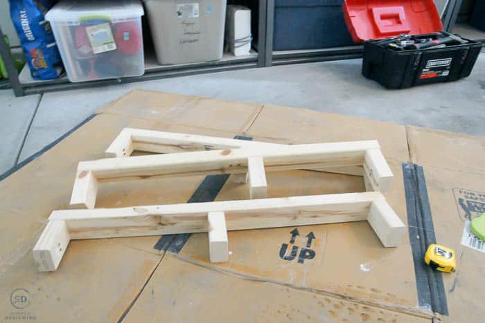 how to make floating shelves - the inside brackets ready to go
