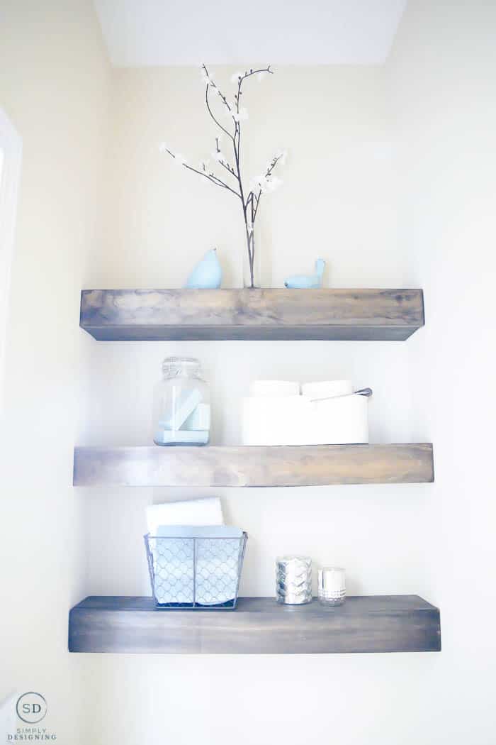 how to DIY floating shelves