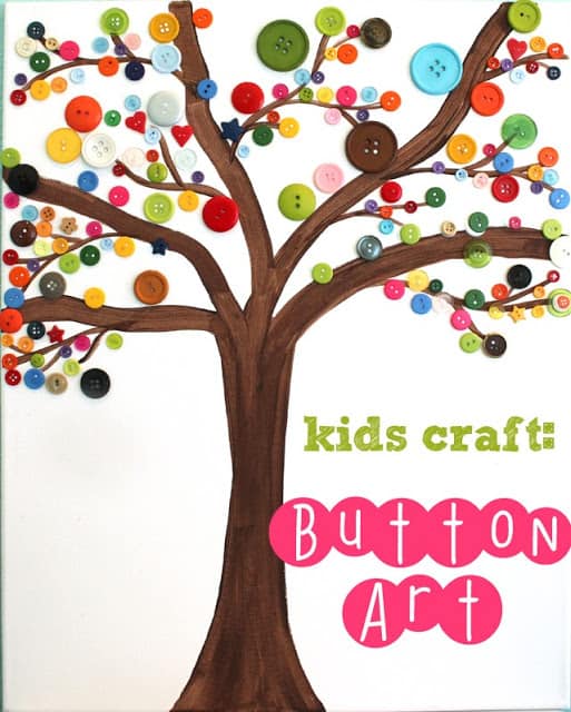 Button Tree Art - a great kids craft idea!!
