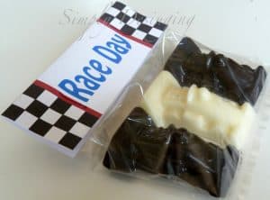 ChocCars011 Black and White Chocolate Race Cars with FREE Printable Topper 7