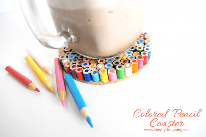 Colored Pencil Coaster with Drink | Colored Pencil Drink Coaster | 8 | school supply cake