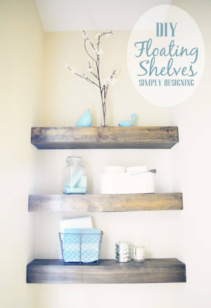 DIY Floating Shelves | how to build floating shelves - these make a perfect shelf for a bathroom or other small space