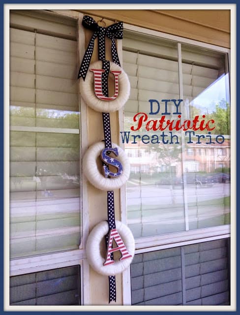 DIY Patriotic Wreath Trio #patriotic #4thofJuly #memorialday #redwhiteblue