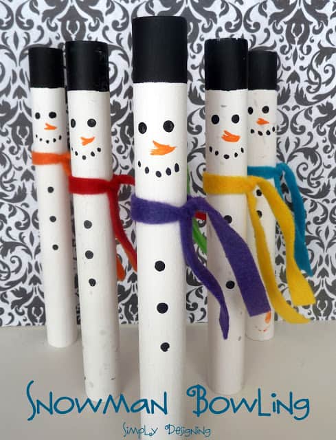 Snowman Bowling 01a1 DIY Snowman Bowling #HolidayHangout Video 22 Last Minute Christmas Crafts