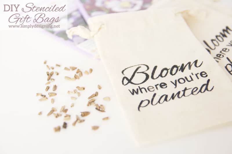 bloom+where+youre+planted+bags1 | DIY Stenciled "Bloom" Gift Bag | 20 | DIY 4x4 Wall Art