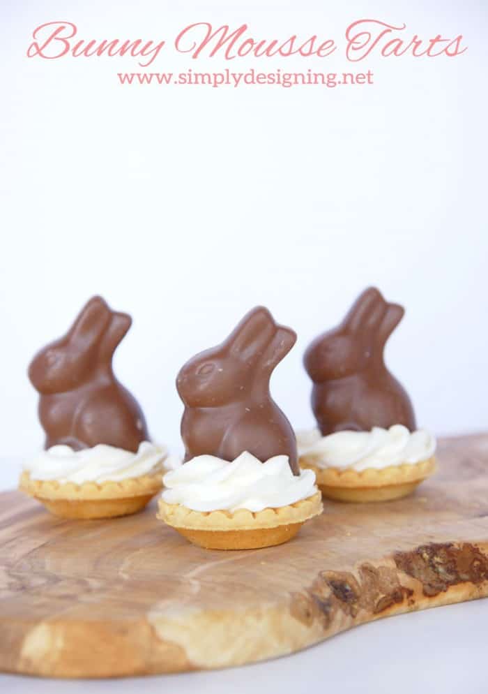 Bunny Mousse Tarts | These are so simple to make but taste incredible!  Perfect for an Easter or Spring time Dessert!  | #easter #bunny #recipe #easterrecipe