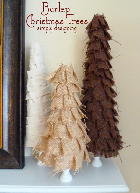 burlap+christmas+trees1 | Shabby Ruffle Burlap Christmas Trees | 4 | Advent Calendars