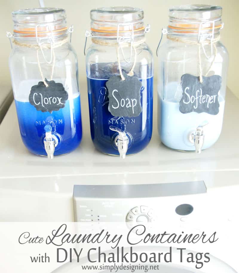 cute+laundry+container+with+diy+chalkboard+tags1 | How to make a Laundry Soap Dispenser | 30 | New Year's Resolutions