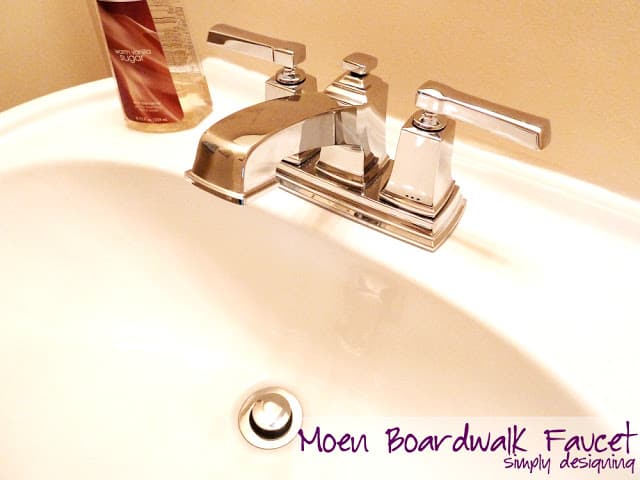 moen+boardwalk+faucet+installed1 | How to Install a New Bathroom Faucet in a Pedestal Sink #MoenDIYer | 20 |