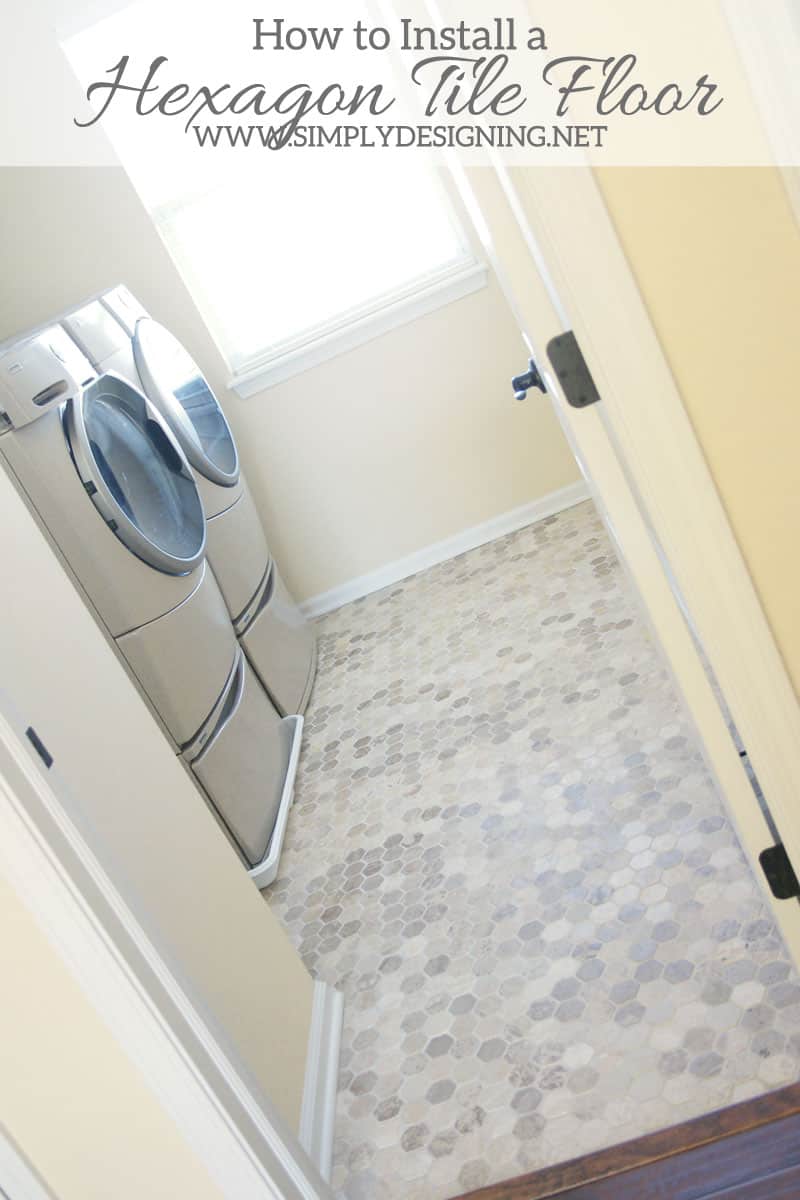 new+laundry+room+floors1 | Hexagon Laundry Room Tile #thetileshop @thetileshop | 15 | DIY Floating Shelves