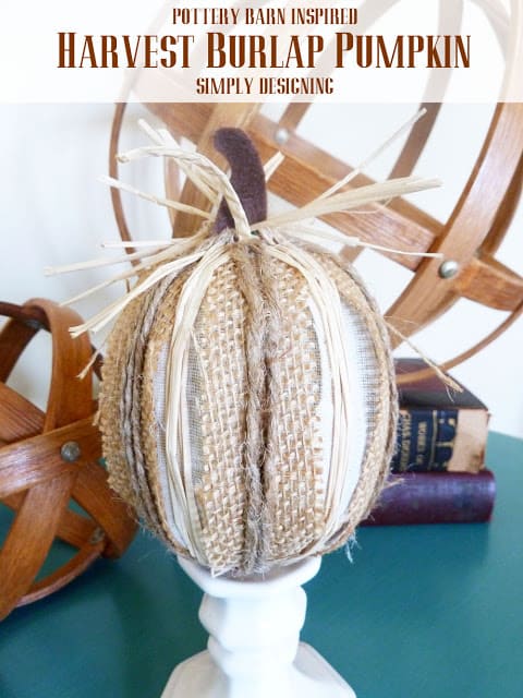 pottery+barn+inspired+harvest+burlap+pumpkin1 | Burlap Harvest Pumpkins {Pottery Barn Inspired} | 32 | fall door decorating ideas