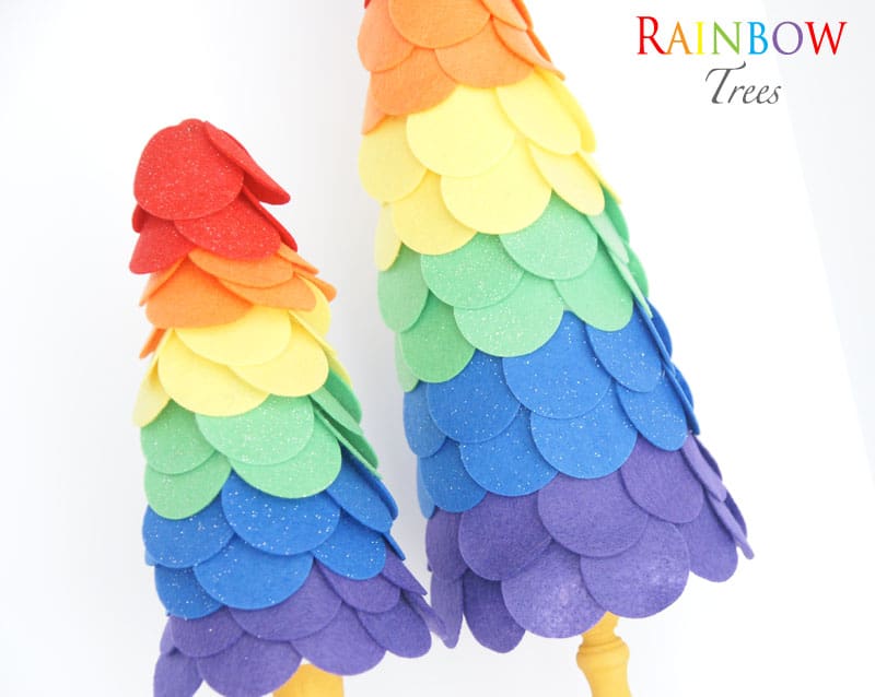 rainbow trees 011 | Felt Rainbow Topiaries | 21 | DIY 4x4 Wall Art