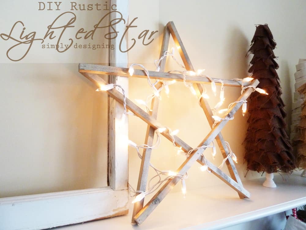 rustic+lighted+star1 | DIY Rustic Lighted Star | 23 | DIY Floating Shelves