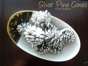 silver+pine+cone+decor1 Silver Pine Cones {West Elm Knock-Off} {Silver and Gold Blog Series} 10