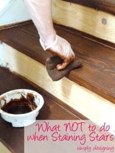 staining+with+a+sponge+21 Staircase Make-Over {Part 2}: and it all went downhill... 7