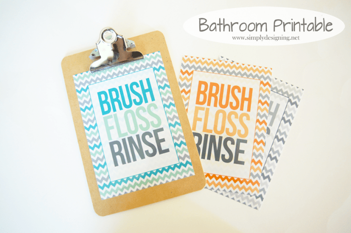 Brush Floss Rinse Printable | Brush, Floss, Rinse Chevron Printable | 37 | dream big