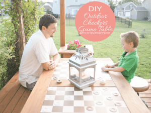 Checker Game Table 05463 1 DIY Outdoor Checkers Game Table 2 quickly stain