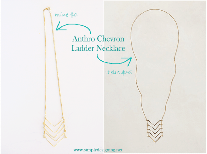 anthro vs diy | Anthropologie Necklace Knock-Off: Chevron Ladder Necklace | 24 | Washi Tape Drink Coasters