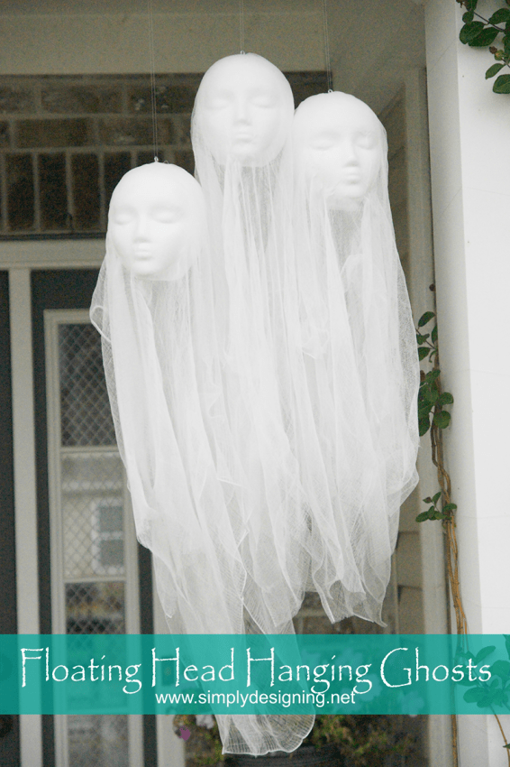 floating head hanging ghosts | DIY Halloween Decorations | Floating Head Hanging Ghosts | 14 | winter wreath