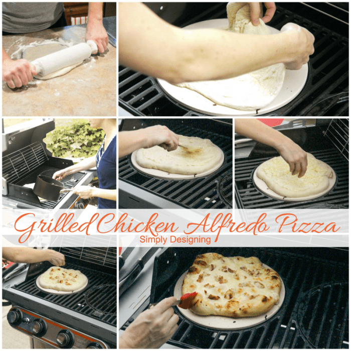 how to make a grilled chicken alfredo pizza