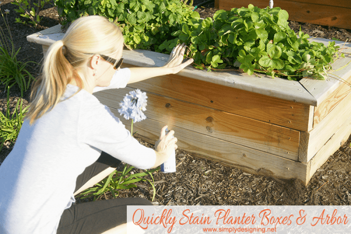 Stain planter boxes in about 5 minutes! - #stain #staining #diy #exterior