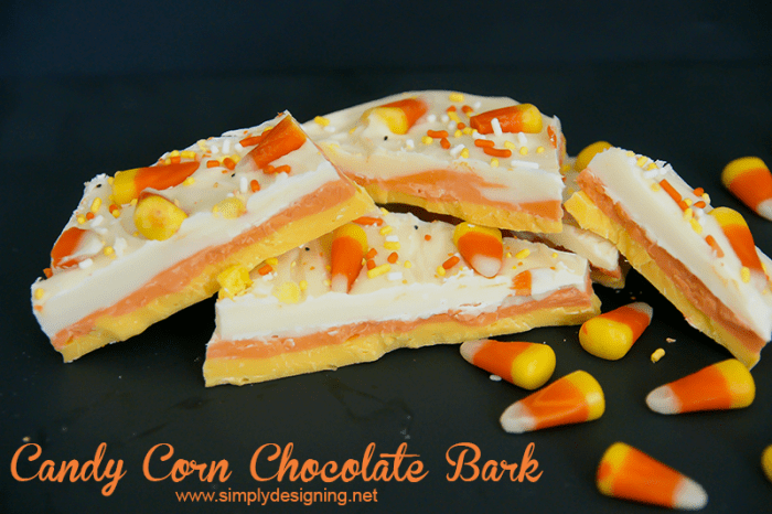 Candy Corn Bark | Candy Corn Chocolate Bark | 17 | hanging ghost lantern