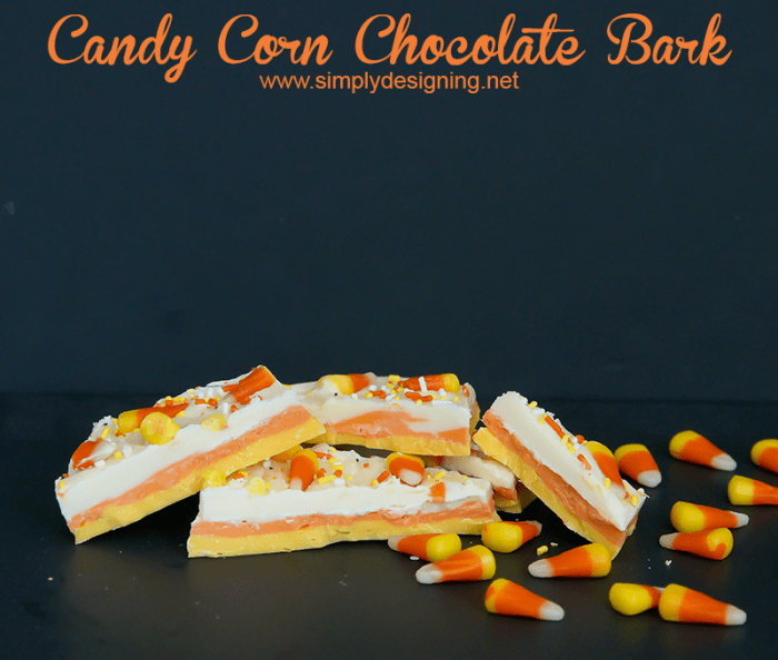Candy Corn Chocolate Bark #halloween #recipes #fall