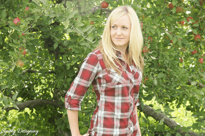 Duluth flannel in apple orchard