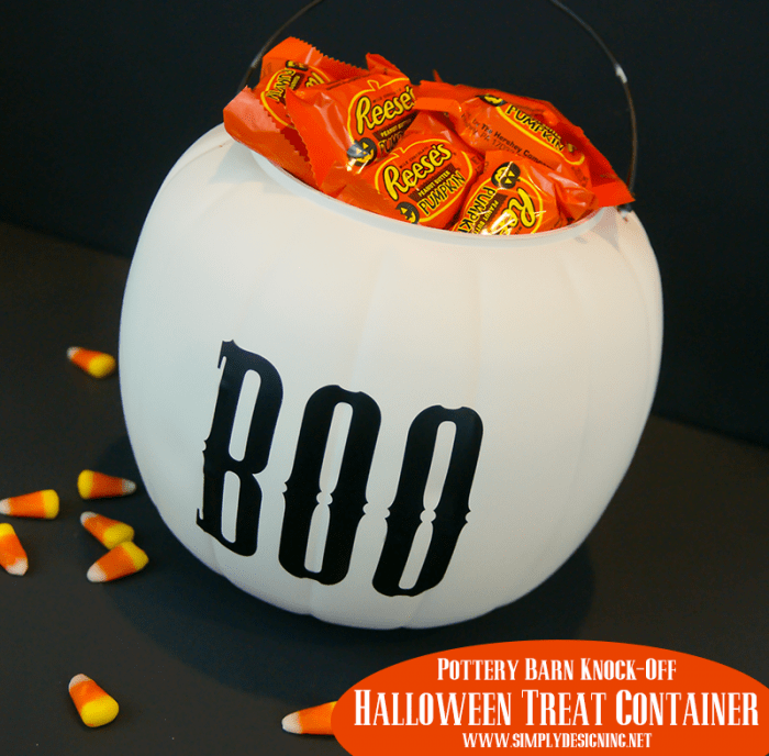 Halloween Treat Container | #halloween #halloweencraft #potterybarnknockoff