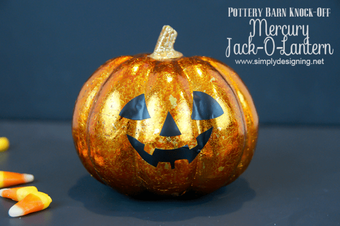 Mercury Jack-O-Lantern  #halloween #potterybarnknockoff #fall #crafts