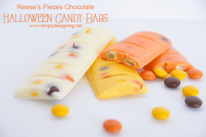 Peanut Butter Chocolate Candy Bar #halloween #candy #chocolate #fall #crafts
