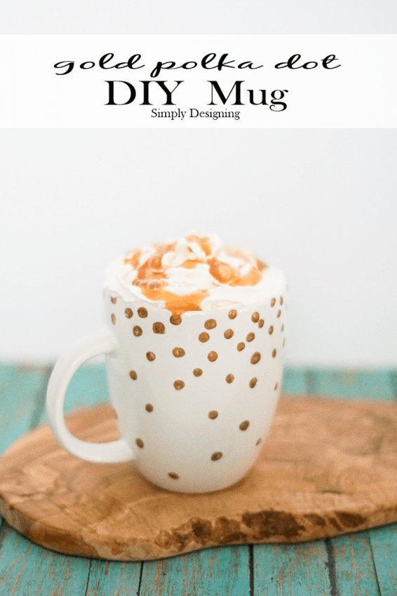 Gold Polka Dot DIY Mug