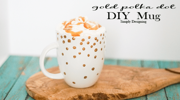 Gold Polka Dot Mug Featured Image | Gold Polka Dot Mug {Kate Spade Inspired} | 29 | how to make soap