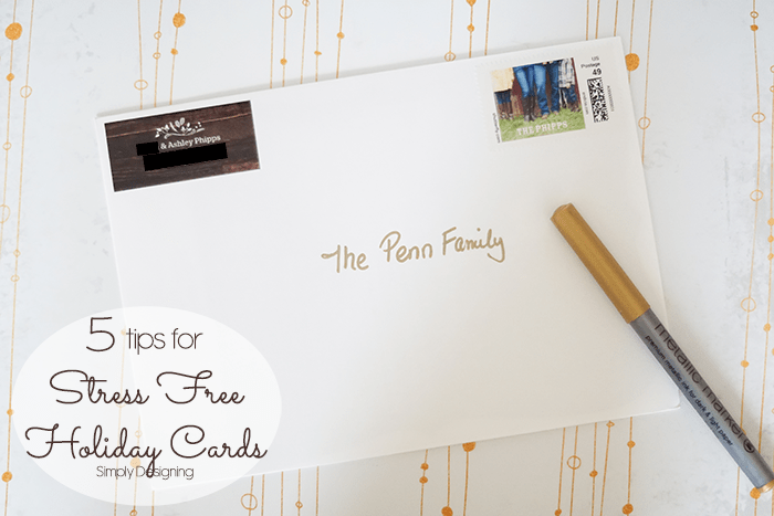 Address Holiday Cards with Personalized Stamps and Address Labels