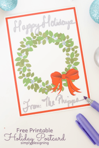 Printable Holiday Postcard | Simply Designing with Ashley