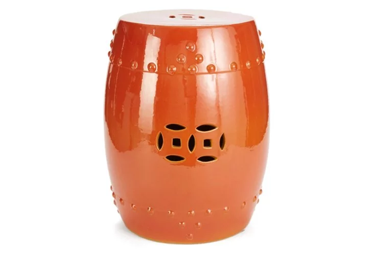 Orange Garden Stool