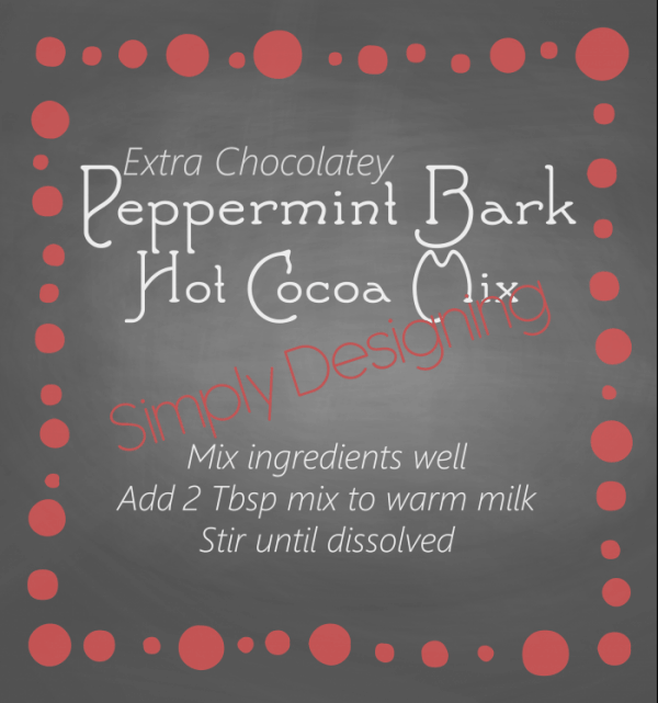 Peppermint Bark Hot Cocoa Tag