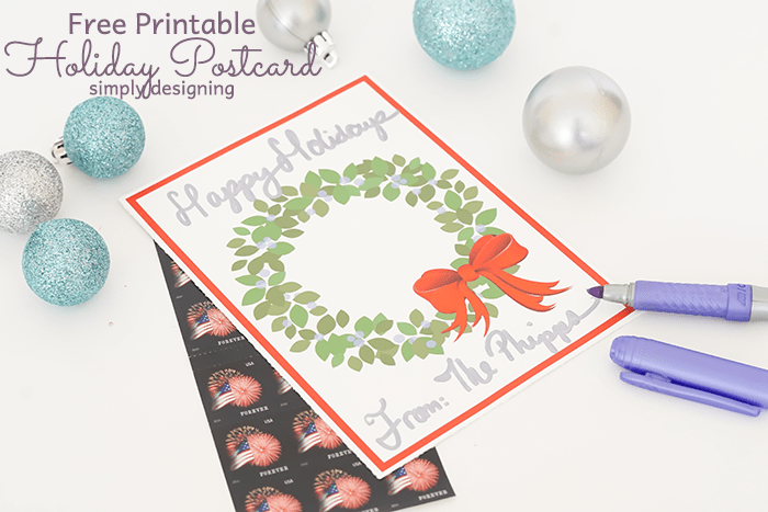 Printable Holiday Postcard