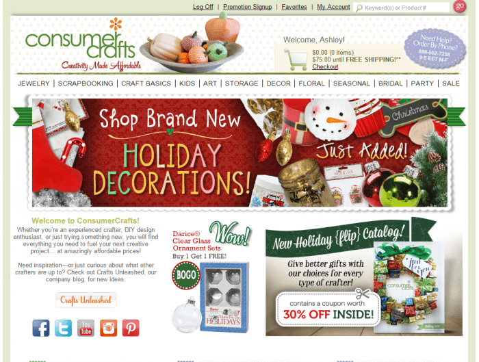 consumer crafts home page