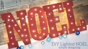 DIY Lighted NOEL Featured Image DIY Lighted NOEL 2 Gold Dipped Decor
