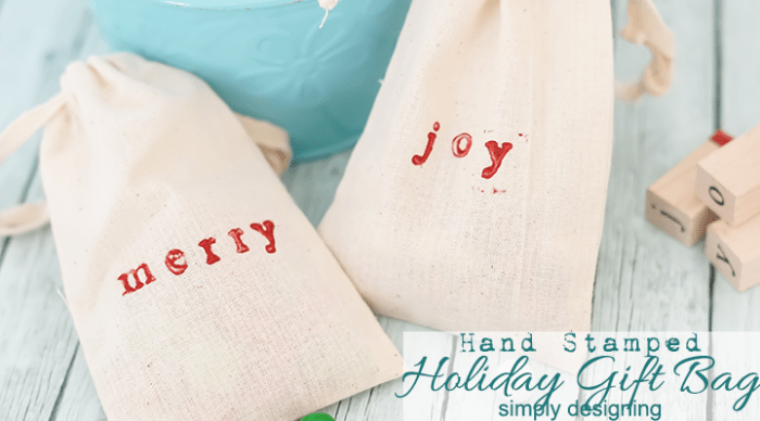 Hand Stamped Holiday Gift Bag Featured Image | Hand Stamped Holiday Gift Bag | 36 | fabric Christmas trees