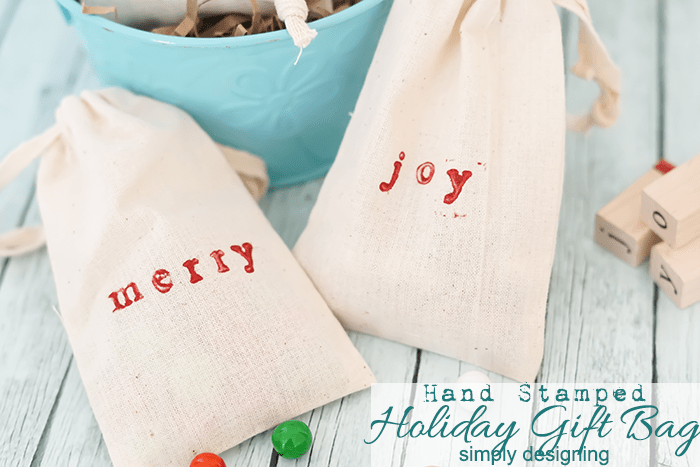 Stamped Holiday Gift Bag