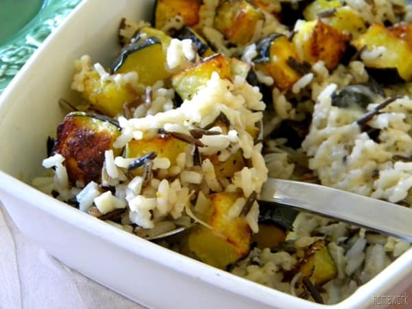 Acorn Squash and Wild Rice Casserole