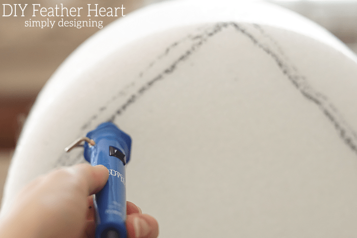 Cut Styrofoam into Heart Shape