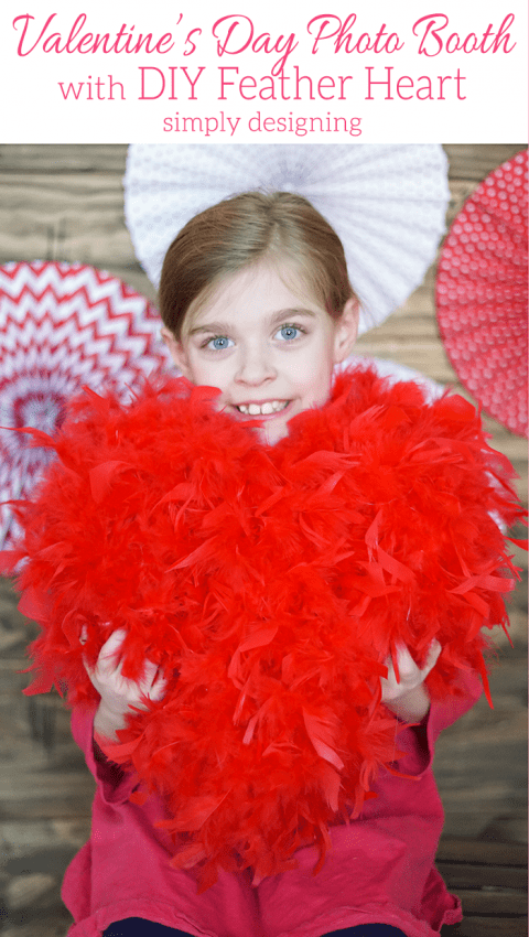 DIY Valentine's Day Photo Booth with DIY Feather Heart