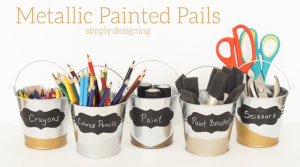 Metallic Painted Pails Featured Image Metallic Painted Pails for Organization 4 Gold Polka Dot Mug