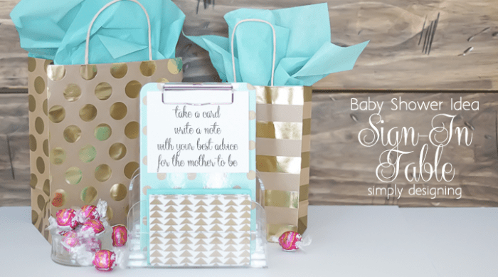 Baby Shower Idea Welcome Table Featured Image The Cutest Baby Shower Idea 9 summer dinner party idea