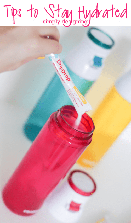 Pour DripDrop into Water Bottle