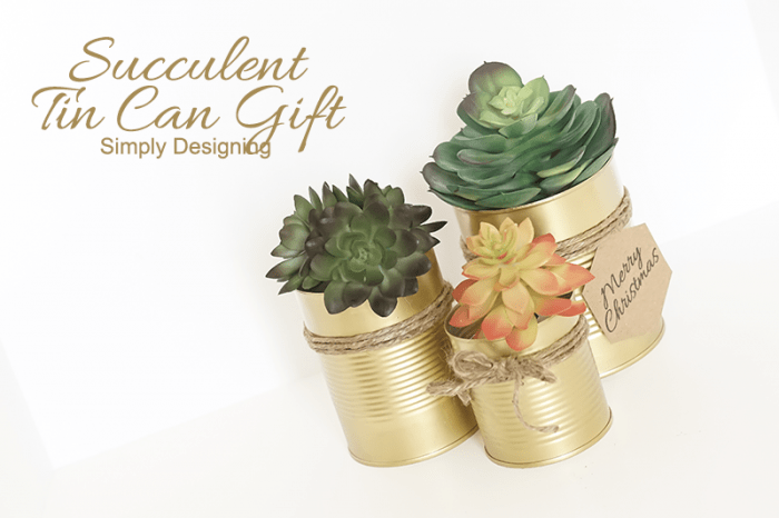 Succulent Gold Tin Can